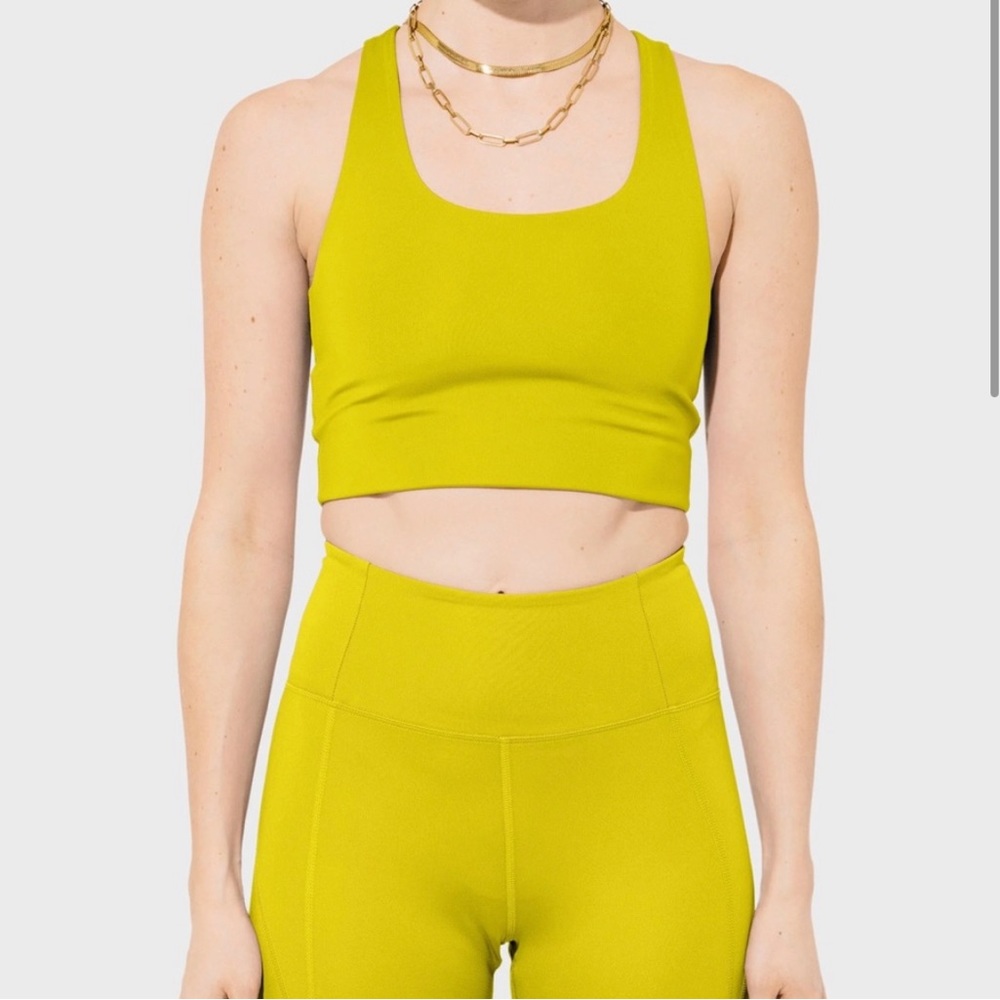 Girlfriend Collective | Paloma Racerback Bra Chartreuse - Medium